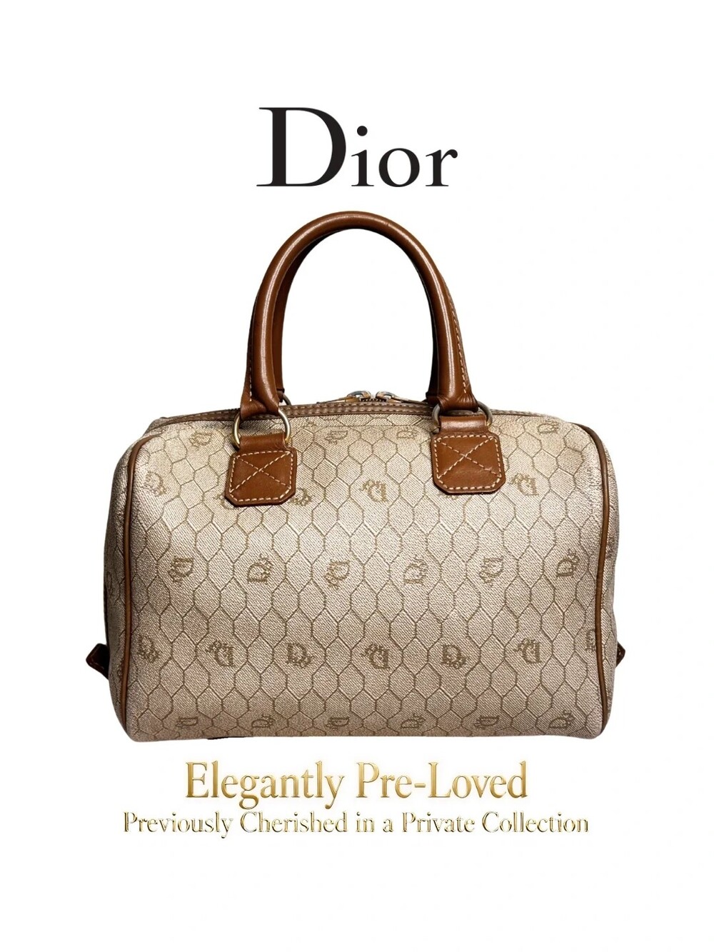 Christian Dior Vintage Honeycomb Boston Bag